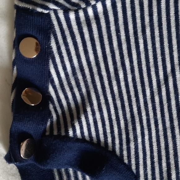 Womens med  Zara cotton T blue white srtipes - Picture 3 of 5